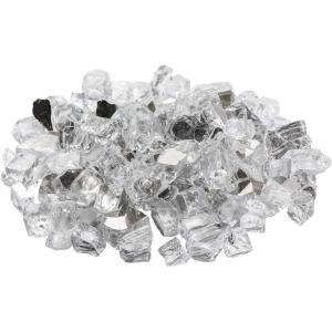 SUNBURY 10-Pound Fire Glass Beads, 1/2 inch Reflective Crystal Clear for Outdoor Fire Pit Table, Fireplace